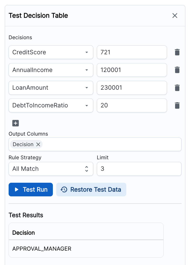 Decision Table Test Runner