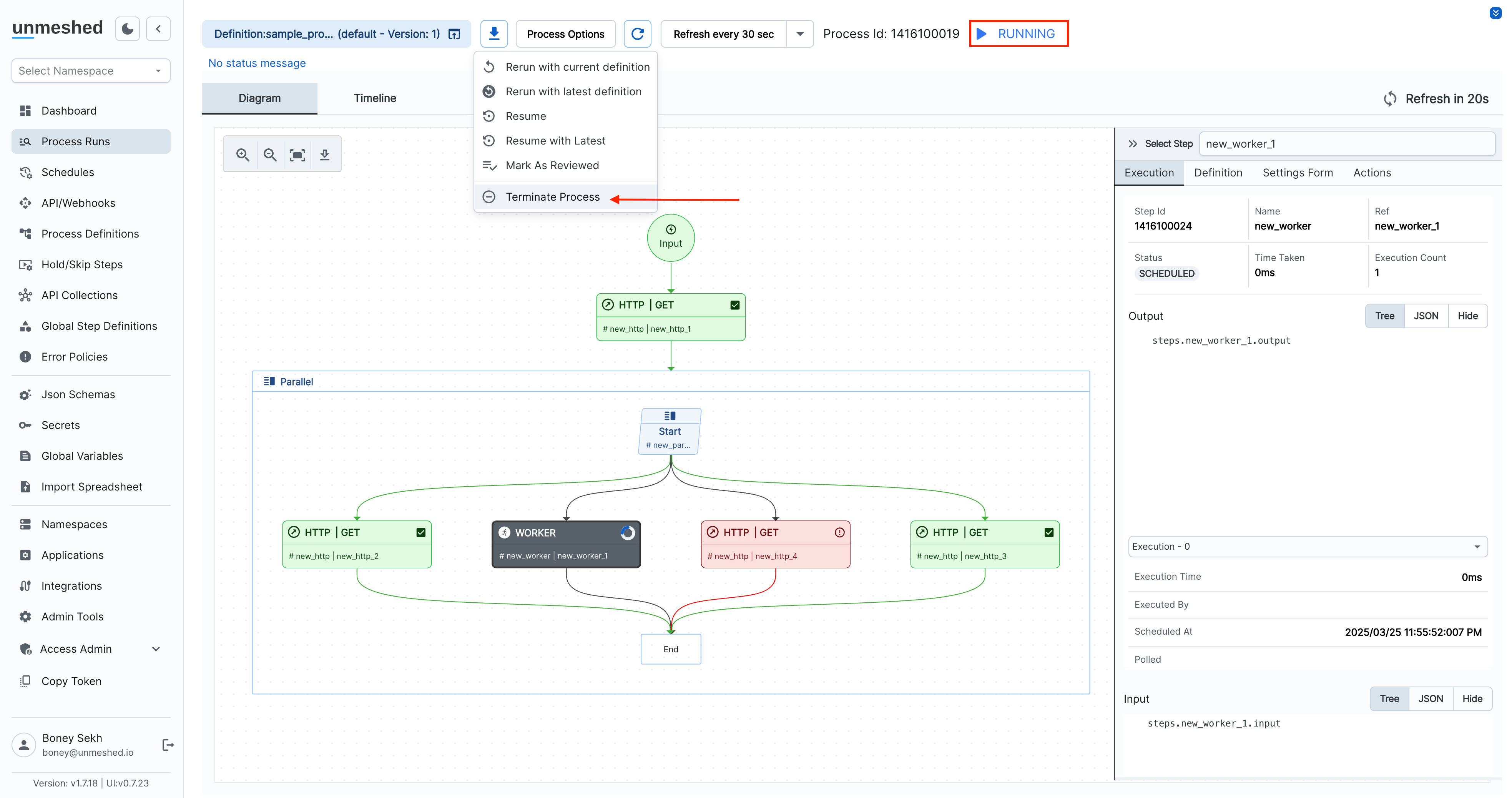 Terminating Running Process